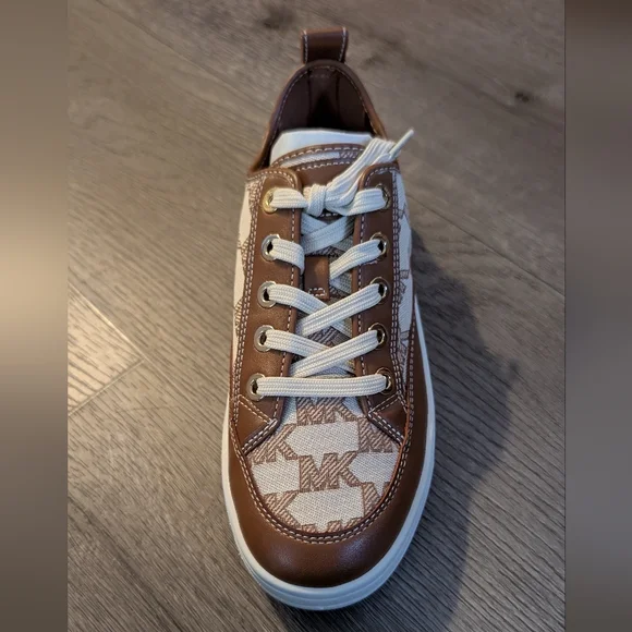 Michael Kors Brown and White Women's Sneakers - Picture 1 of 5